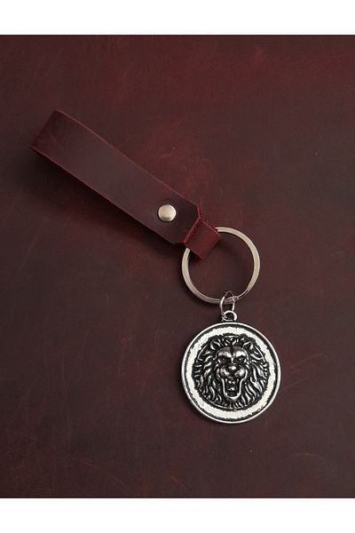 BSN Store Lion Premium Figure Genuine Leather Keychain