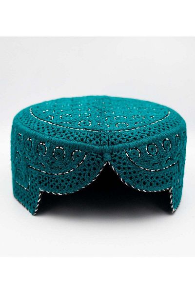 Generic Sindhi Topi Traditional Handmade Cap with Embroidered Front Cut