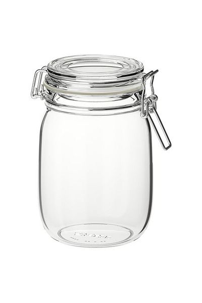 IKEA Jar with lid, clear glass, 1 l