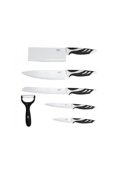 CECOTEC Kitchen knife set, Swiss model, 6-piece set, white