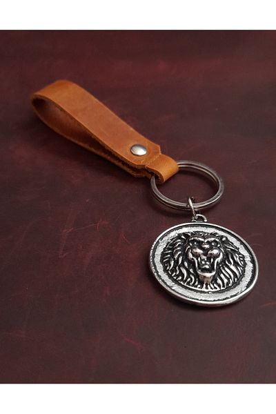 BSN Store Lion Premium Figure Genuine Leather Keychain