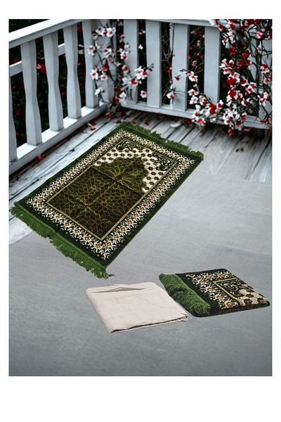 smart home Modern Design Padded Prayer Rug with Cover - Rug size: 110*70 cm, Sheet size: 250*200 cm
