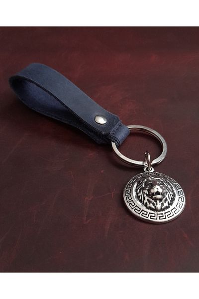 BSN Store Lion Figure Genuine Leather Keychain Gift Keychain