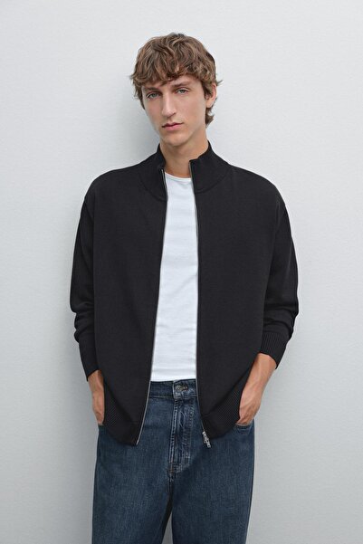 Massimo Dutti Fermuarlı %100 pamuklu hırka