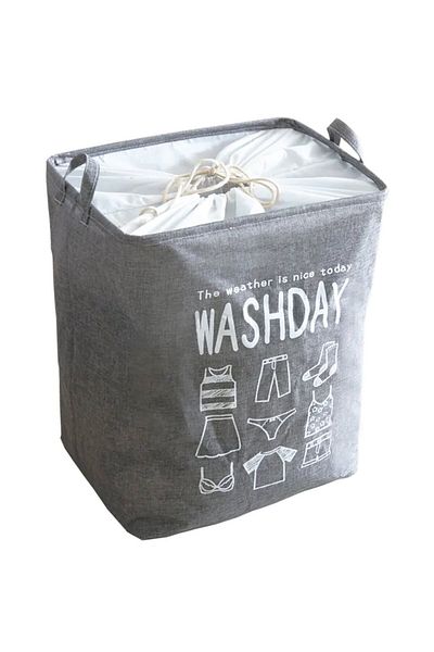Aptel Laundry basket, 70L, polyester, gray, 53x44x33 cm