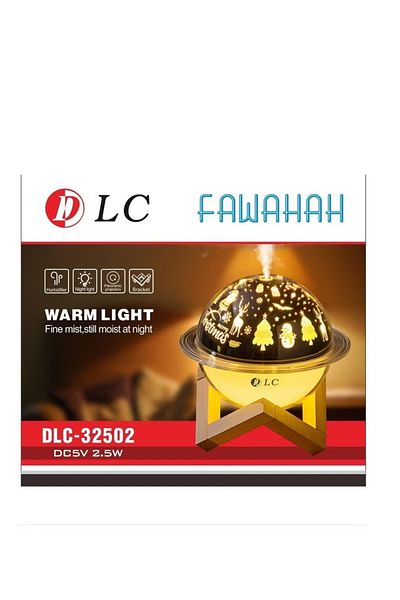 DLC LED Night Light, Moon Lamp & Diffuser with Wooden Base