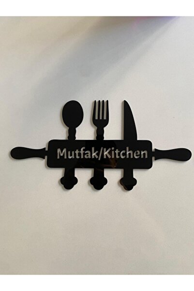 soylu pleksi Kitchen Yazılı Siyah Pleksi Mutfak Kapı Tabelası – Yönlendirme L...