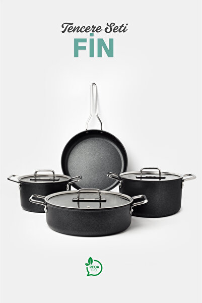 Gigilli طقم أواني طهي ومقالي من الفولاذ المقاوم للصدأ باللون الأسود