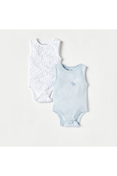 Juniors Star Print Sleeveless Cotton Bodysuit - Set of 2
