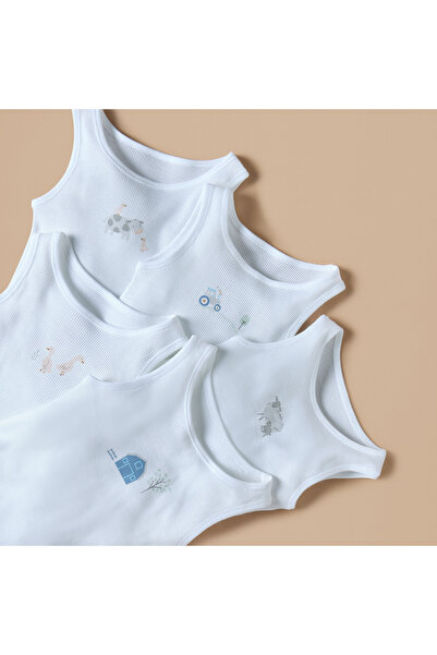 Juniors Ribbed Sleeveless Bodysuit with Button Closure - Set of 5