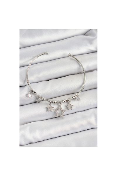 Skygo Brass Zircon Stone Star Model Silver Color Charm Bracelet - Tj-Bb7347