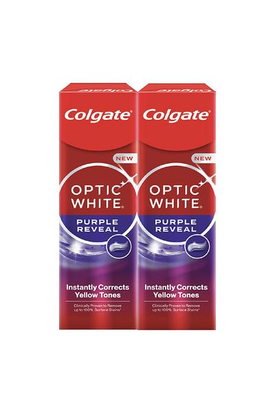 Colgate Optic White Purple Reveal Toothpaste 2 x 75 ml