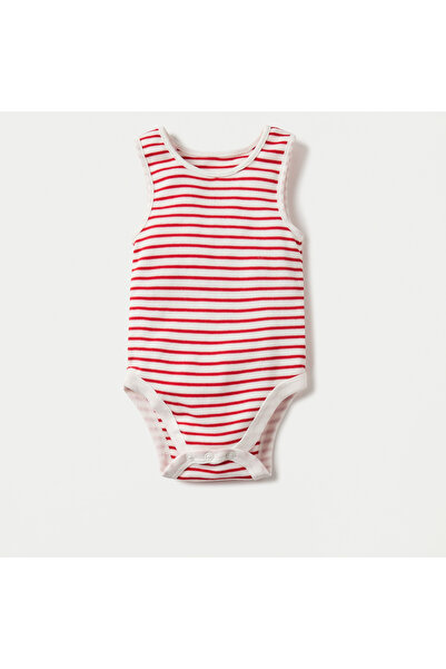 Juniors Printed Sleeveless Bodysuit with Button Closure - Set of 5