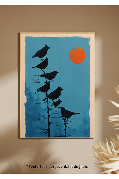 One Little Happiness Αφίσα BLACK BIRD Αισθητική αφίσα τοίχου, αφίσα χωρίς πλα...