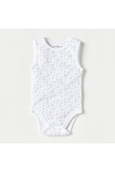 Juniors Star Print Sleeveless Cotton Bodysuit - Set of 2