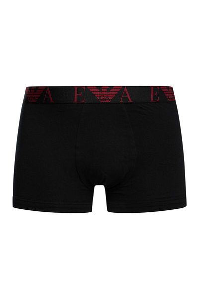 Emporio Armani Men's Cotton Elastic Waist with Logo 3-Piece Black Boxer 3-Piece Em000259 Af10778-Mc406