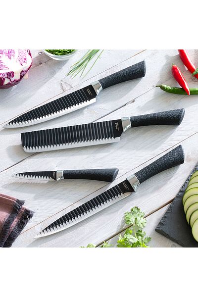 InnovaGoods Knife set, Swiss·Q Namiutsu InnovaGoods, 4 pieces, black