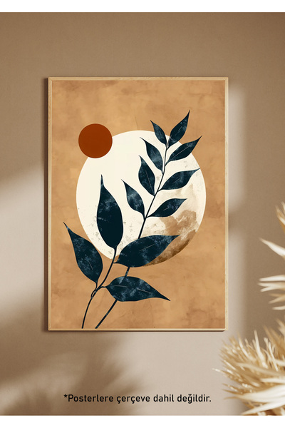 One Little Happiness Αφίσα BOHO LEAF Αισθητική αφίσα τοίχου, αφίσα χωρίς πλαίσιο