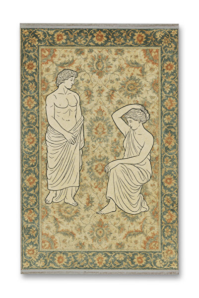 Rugs Modern Halı MOSSO Διακοσμητικό χαλί με υφαντή βάση, αντίκα όψη, vintage ...