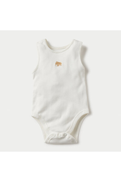 Juniors Printed Sleeveless Bodysuit with Button Closure - Set of 5