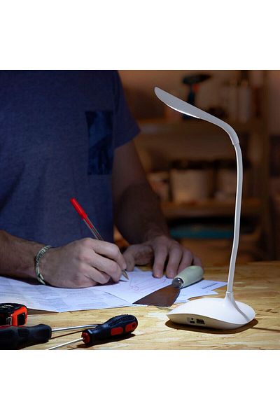 InnovaGoods Lum2Go Rechargeable Touch LED Table Lamp, White
