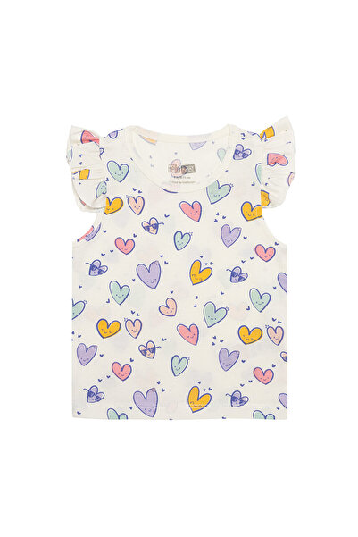 ebebek Hello Baby Hellobaby Basic Girl Heart Patterned Undershirt T-Shirt Baby Girl