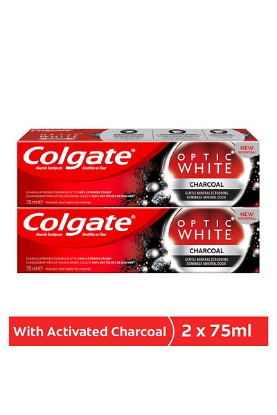 Colgate Toothpaste Optic White Charcoal 2 x 75 ml