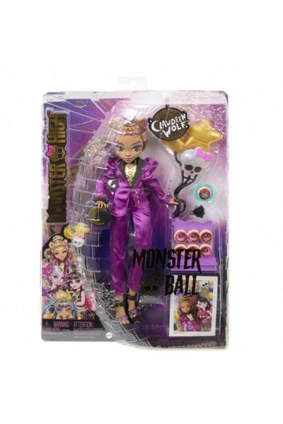 mattel Monster High doll, Clawdeen Wolf, masquerade ball outfit and accessories, 28 cm