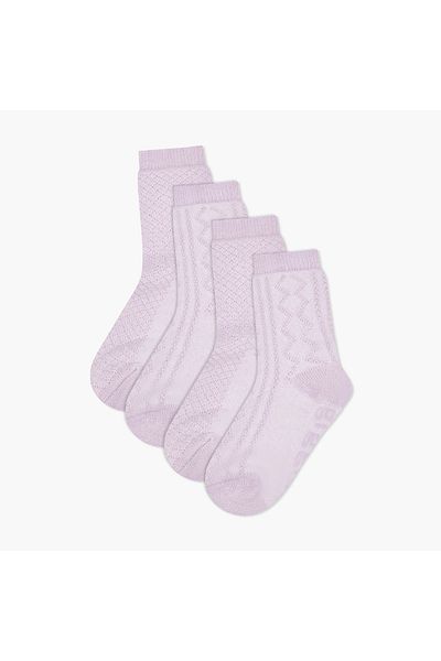 giggles Logo Detail Jacquard Ankle Length Socks - Set of 2