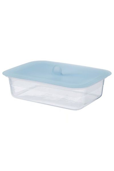 IKEA Food container with lid, rectangular plastic/silicone, 1.0 l