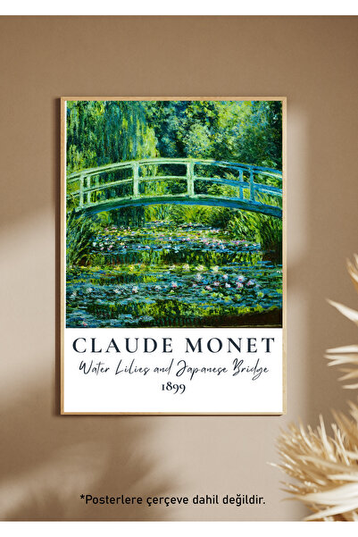 One Little Happiness CLAUDE MONET Απόχρωση νερού και ιαπωνικό γέφυρα αφίσα Αι...