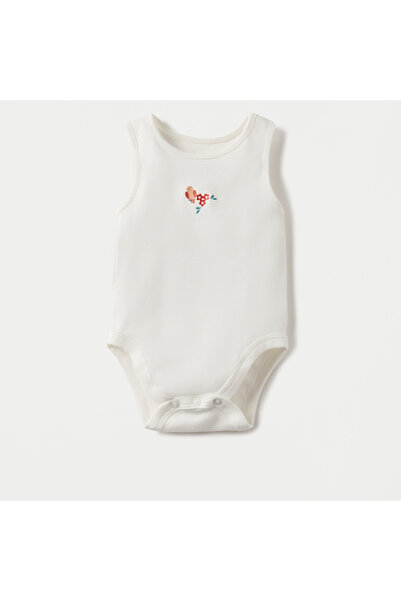 Juniors Printed Sleeveless Bodysuit with Button Closure - Set of 5