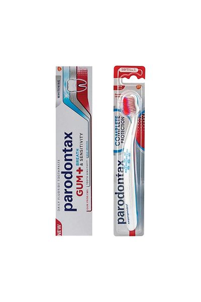 Pepsodent معجون أسنان بارودونتاكس لتبييض اللثة وحساسية النفس 75 مل + فرشاة أسنان