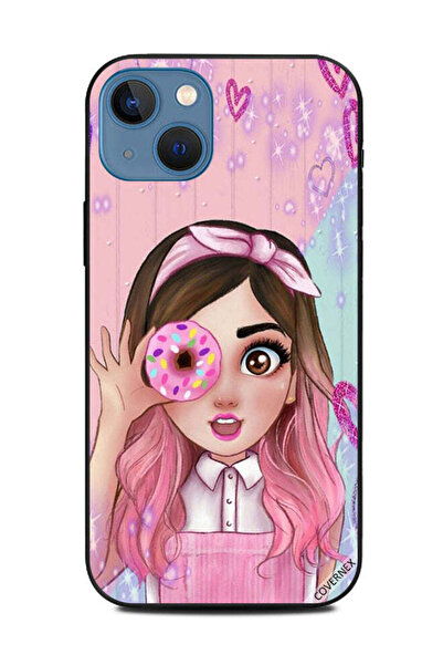 Covernex غطاء حماية لهاتف Apple iPhone 13 - فتاة صغيرة لطيفة تحمل دونات