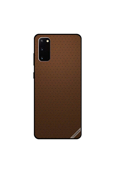 Covernex غطاء حماية لهاتف سامسونج جالكسي S20 بنقشة جلدية منقّطة باللون البني