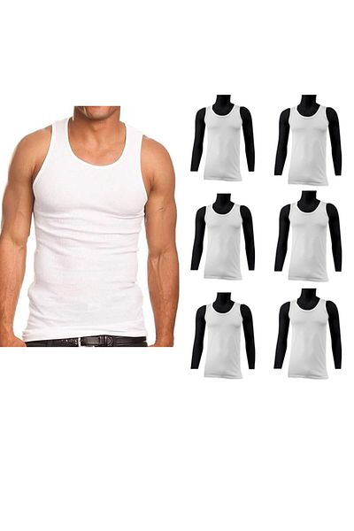 TEXTELO Under Shirt White 100% Cotton Vests Sport -Lounge T-shirt for Men