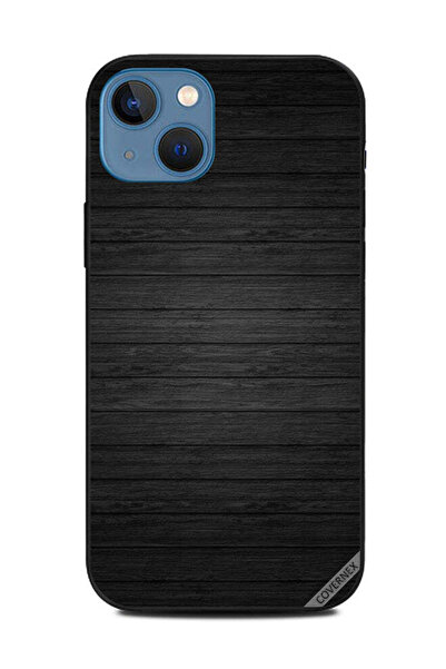 Covernex Protective Case Cover For Apple iPhone 13 Dark Black Wooden Pattern