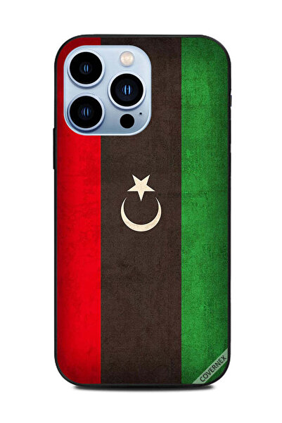 Covernex غطاء حماية لجهاز آيفون 13 برو من أبل، علم ليبيا، عتيق