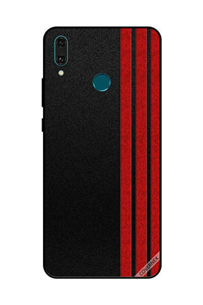 Covernex غطاء حماية لهاتف هواوي Y9 2019 بثلاثة خطوط عمودية حمراء