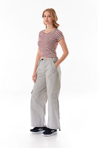 Fulla Moda Тениска с кръгла яка на райета