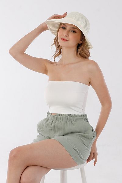 Fulla Moda Straw Hat with Ribbon and Velcro