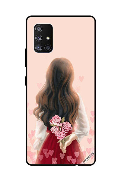 Covernex غطاء حماية لهاتف سامسونج جالاكسي A71 فتاة تخفي الزهور