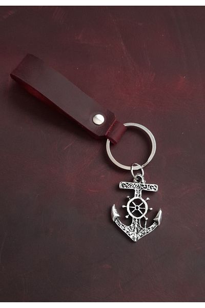 BSN Store Anchor Figure Genuine Leather Keychain Gift Keychain