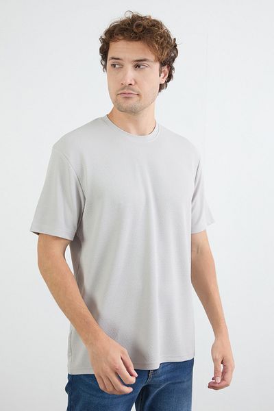 Fulla Moda Βασικό μπλουζάκι Jacquard Crew Neck