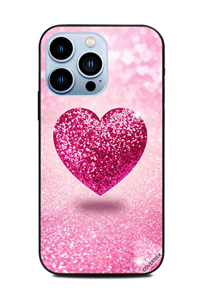 Covernex غطاء حماية لهاتف Apple iPhone 13 Pro - قلب وردي لامع