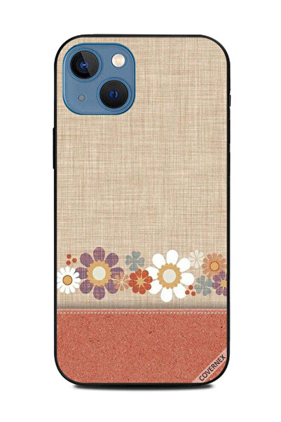 Covernex غطاء حماية لهاتف Apple iPhone 13 بنقشة جلد وأزهار