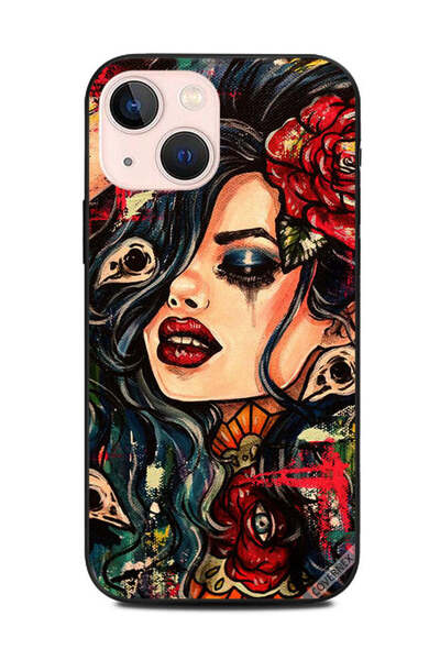 Covernex غطاء حماية لهاتف Apple iPhone 13 Mini Girl Paint Art