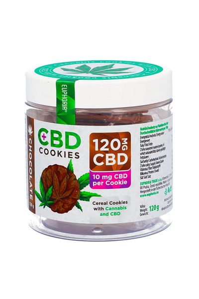 euphoria Prajiturele cu CBD 120mg din Cereale Euphoria Ciocolata Cookies 120g