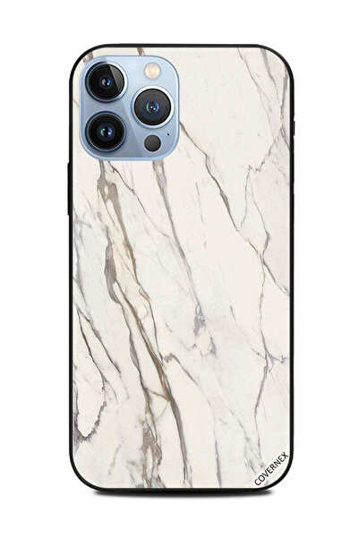 Covernex غطاء حماية لهاتف Apple iPhone 13 Pro Max بنمط رخامي أبيض متشقق