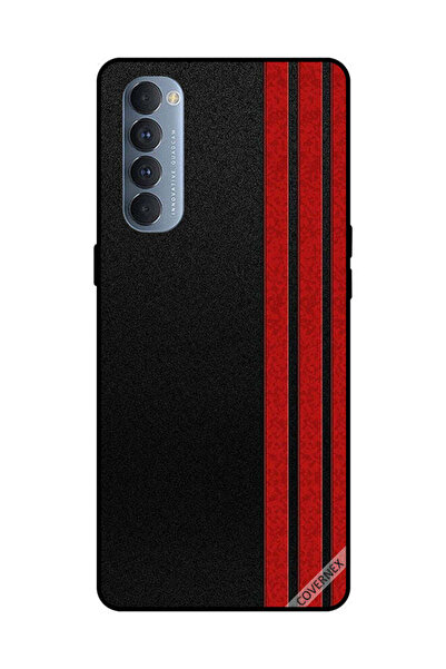 Covernex غطاء حماية لهاتف Oppo Reno 4 Pro بثلاثة خطوط عمودية حمراء